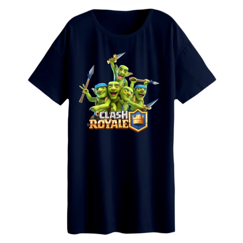 تی شرت لانگ زنانه مدل  کلش رویال کد 21