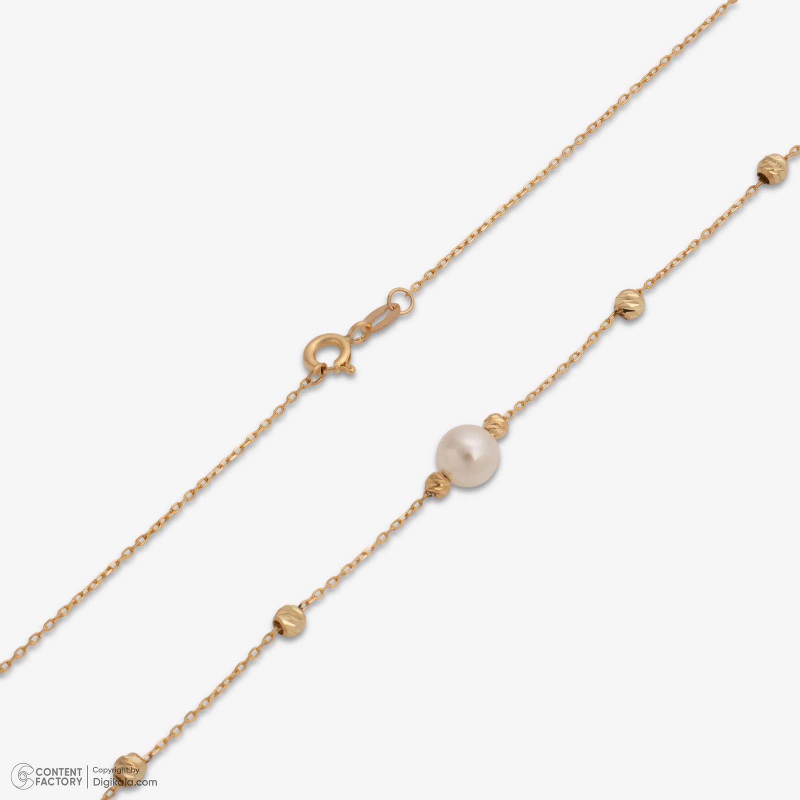 گردنبند طلا 18 عیار زنانه با زنجیر البرنادو حافا گلد مدل مروارید کد n006 -  - 3