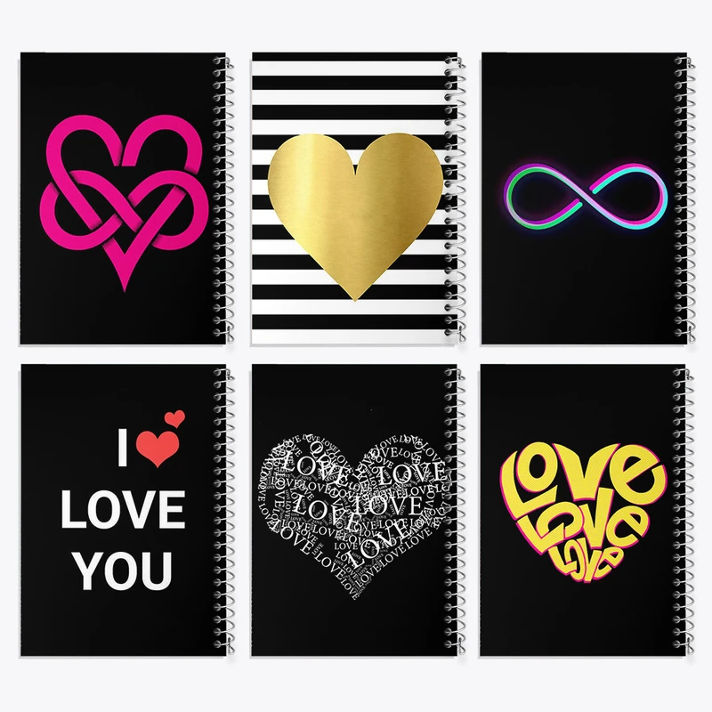 دفتر نقاشی 50 برگ خندالو طرح عاشقانه (Love) کد 250 مجموعه 6 عددی