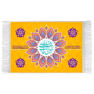فرش ماشینی دیوارکوب اطلس آبی مدل علی بن ابی طالب کد T3869 