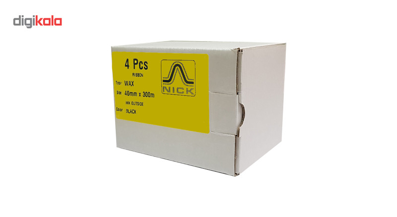 ریبون پرینتر لیبل زن نیک مدل WAX 40mm x 300m بسته 4 عددی