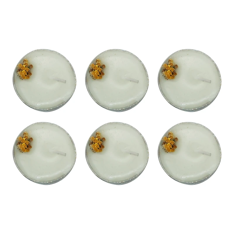 شمع وارمر مدل گل بومادران مجموعه 6 عددی