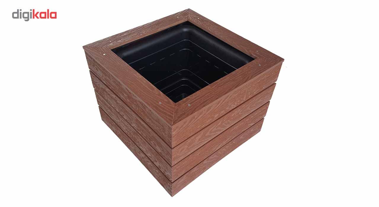 گلدان چوب پلاست ون وود FB3 ضد آب طرح چوب 55cm x 55cm x43 cm main 1 1