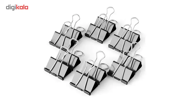 گیره کاغذ سایز 51 میلی متری مدل 048 - بسته 12 عددی