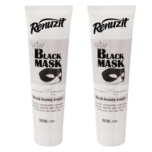 ماسک صورت رینوزیت مدل carbon active حجم 100 میلی لیتر مجموعه 2 عددی