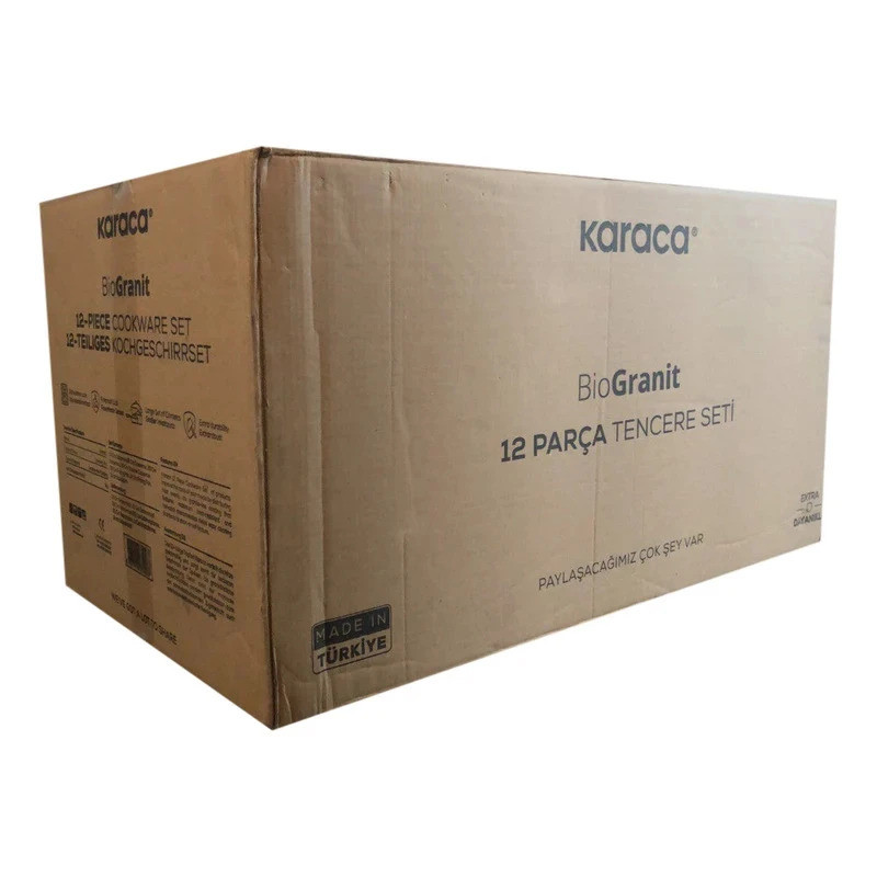 سرویس قابلمه و تابه بایوگرانیتی 12 پارچه کاراجا مدل Bio Rosegold