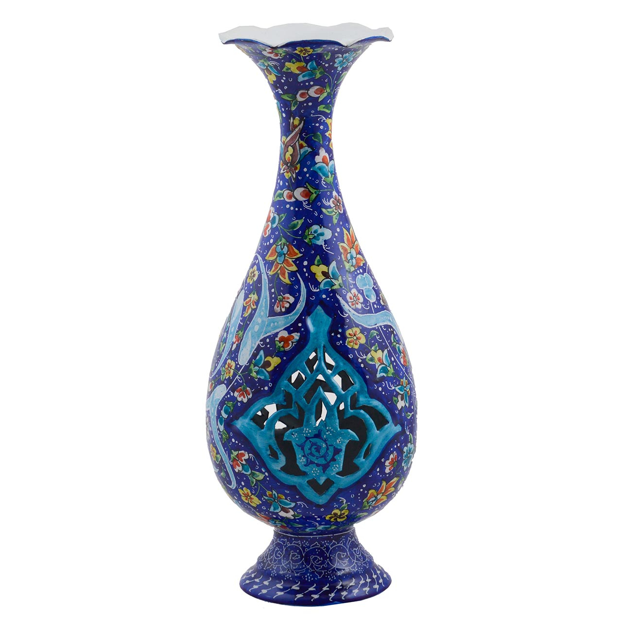 گلدان میناکاری مسی رستا طرح 175-12-102