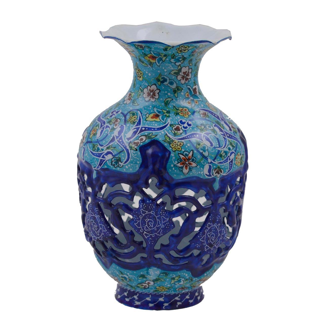 گلدان میناکاری مسی رستا طرح 178-12-102 ارتفاع 19 سانتی متر