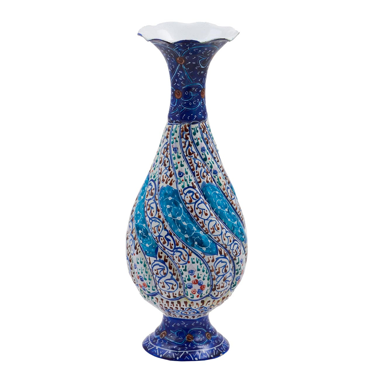 گلدان میناکاری مسی رستا طرح 180-12-102 ارتفاع 20 سانتی متر