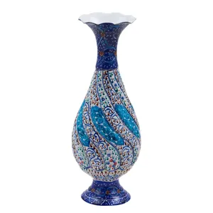 گلدان میناکاری مسی رستا طرح 180-12-102 ارتفاع 20 سانتی متر