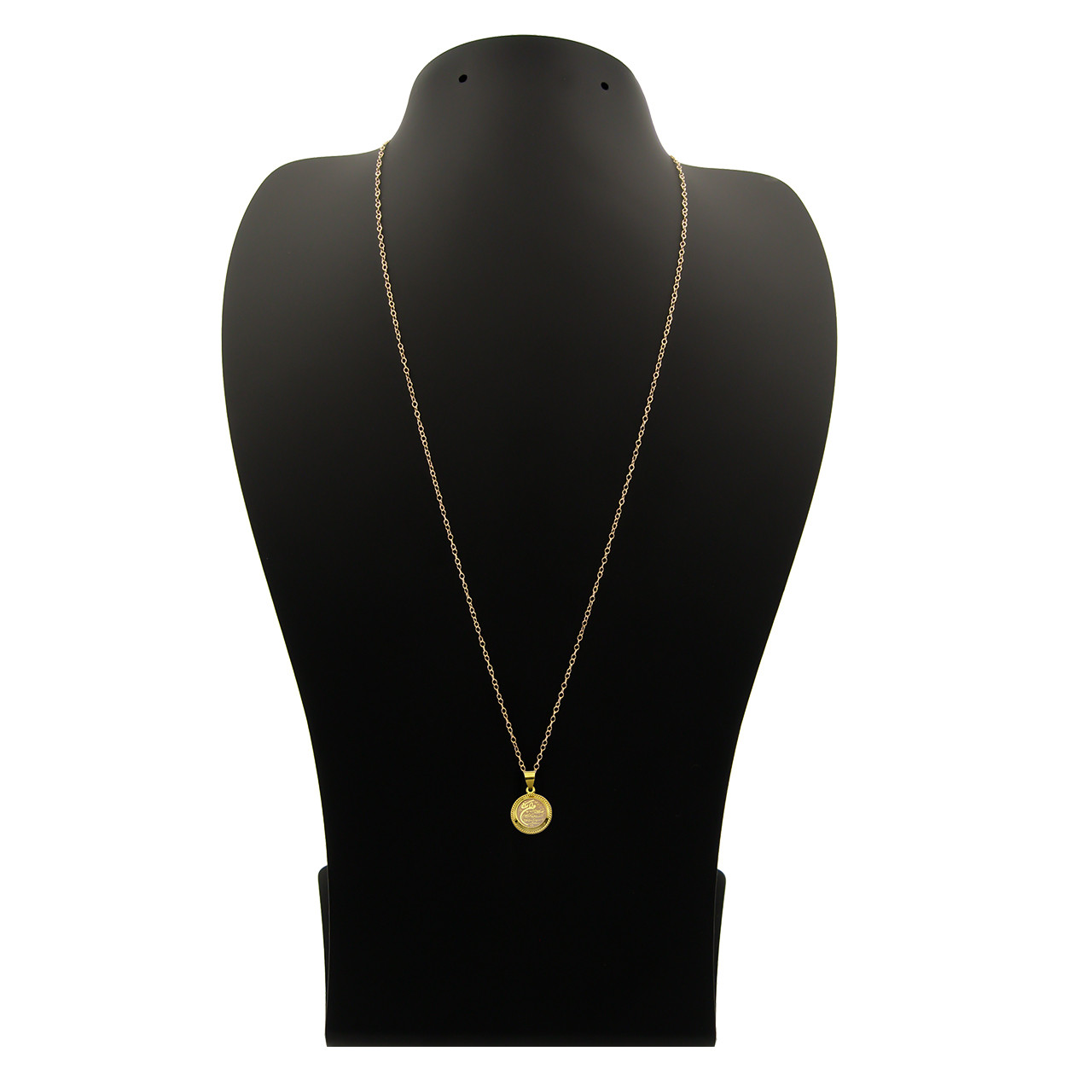 گردنبند طلا 18 عیار زنانه کاپانی طرح و ان یکاد و چهار قل کد KN030