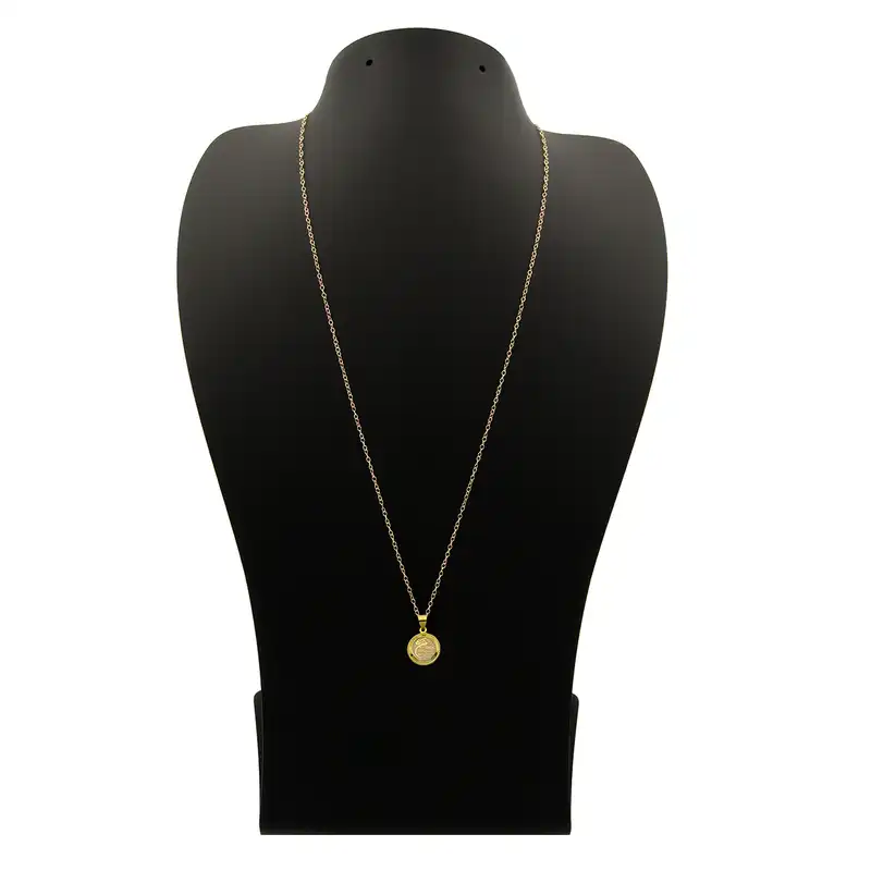 گردنبند طلا 18 عیار زنانه کاپانی طرح و ان یکاد و چهار قل کد KN030