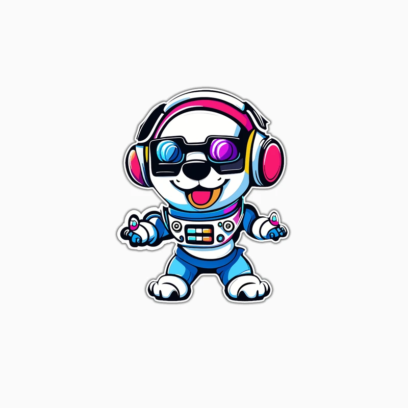 استیکر لپ تاپ و موبایل بووم طرح هاپو رنگارنگ کد KM19