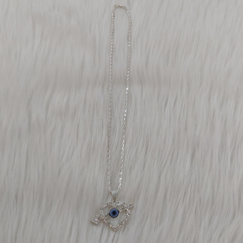 گردنبند دخترانه مدل چشم زخم طرح تیر و قلب عاشق کد chzkh110