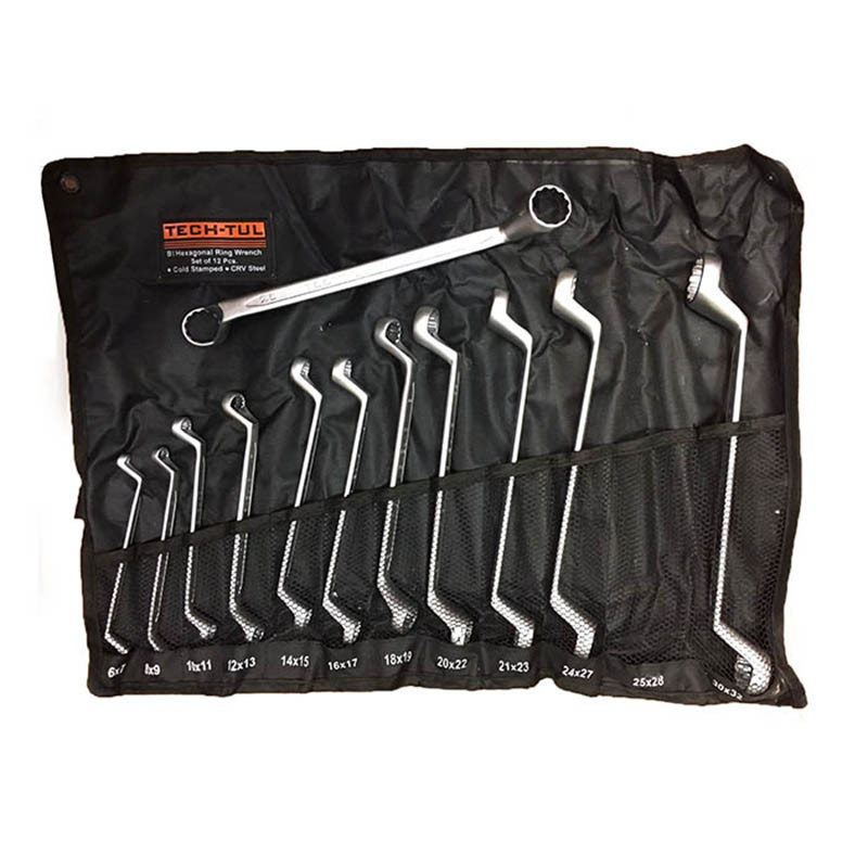 آچار دو سر رینگی تچ تول مدل CRV-12-2S مجموعه ۱۲ عددی