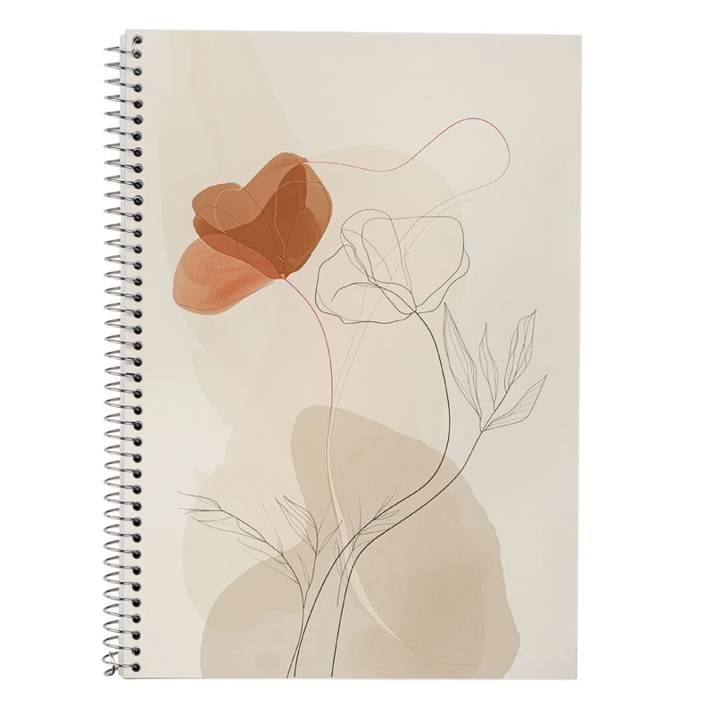 دفتر زبان 50 برگ مدوپد مدل سه خط طرح گل کد DF13978