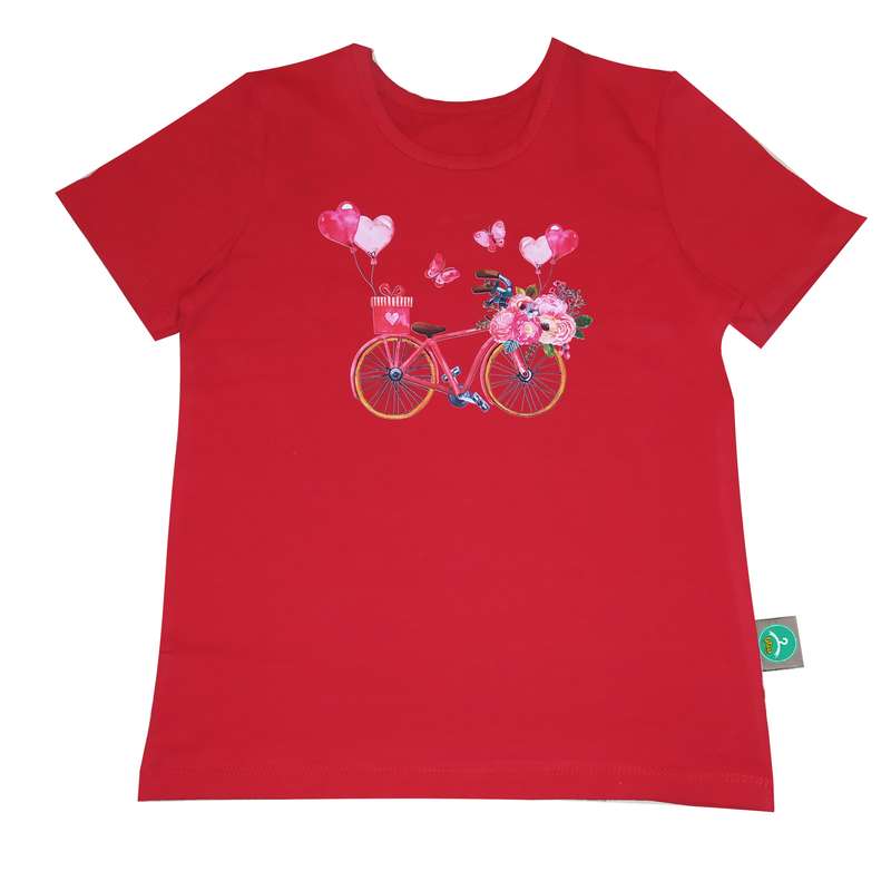 تی شرت آستین کوتاه دخترانه پیتایا مدل rbicycle