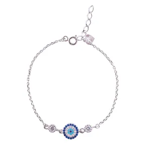 دستبند نقره زنانه مدل چشم نظر AMT_D034