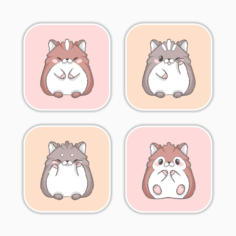 استیکر لپ تاپ و موبایل بووم طرح آواتار حیوان کد MR84 مجموعه 4 عددی