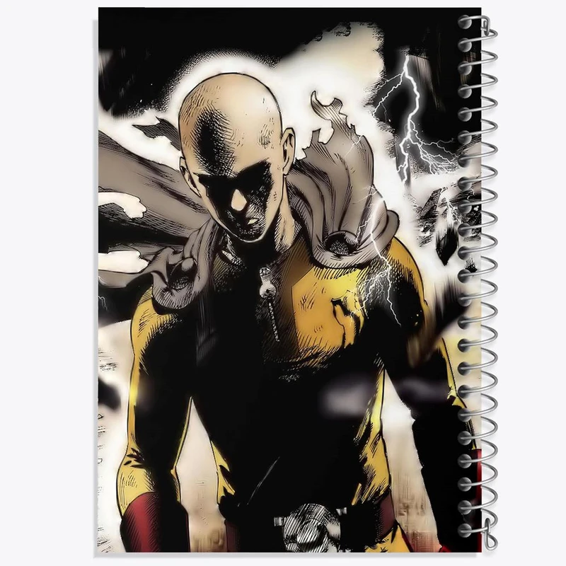 دفتر ژورنال نویسی 50 برگ خندالو مدل نقطه ای طرح سایتاما انیمه مرد تک مشتی One Punch Man کد 11356