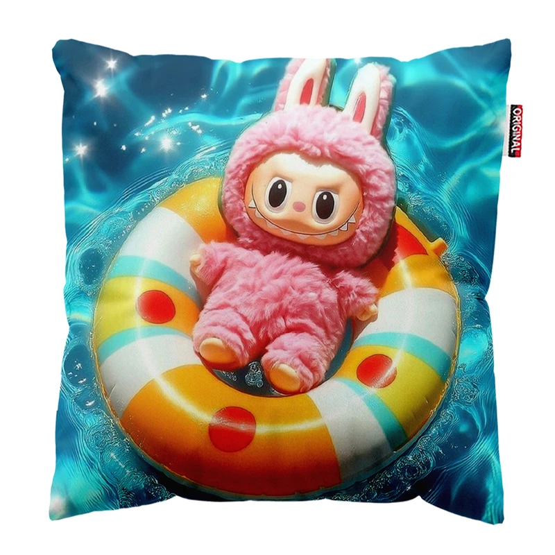 کوسن پاد آفرین مدل عروسک لبوبو کد PK401812 سایز 40*40 سانتی متر