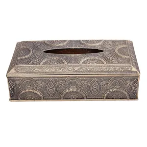 جعبه دستمال کاغذی مدل طلا کوب کد DEK_376