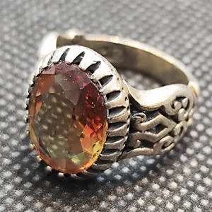 انگشتر نقره مردانه مدل سنگ الکساندریت کد 32