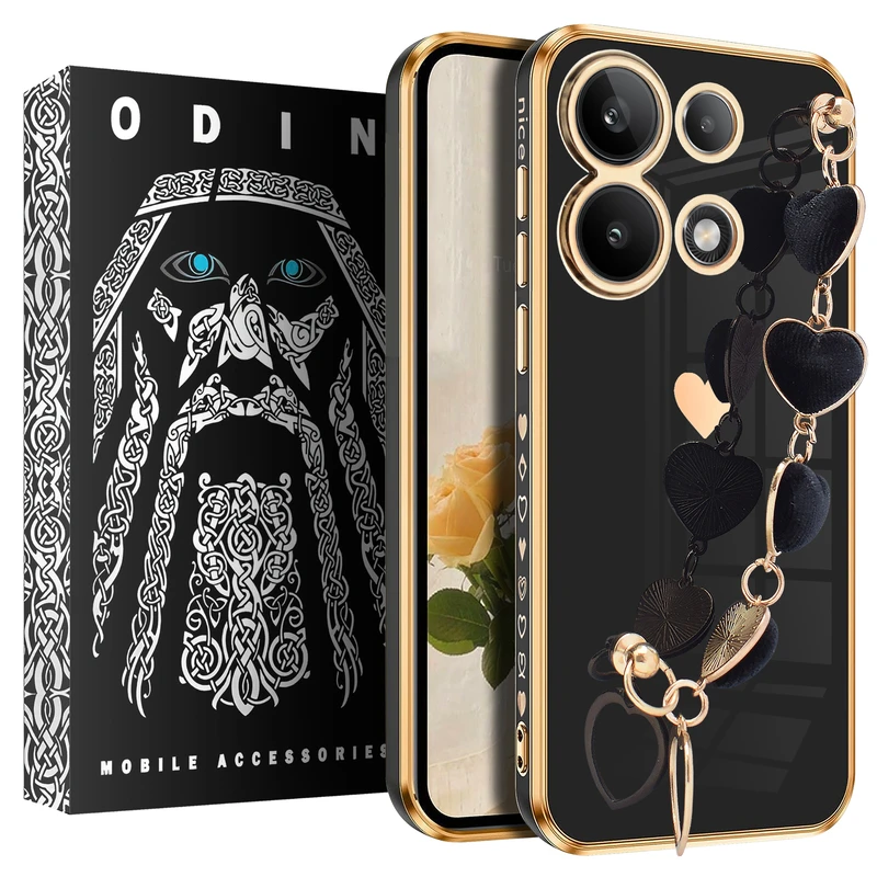 کاور اودین مدل Velvet Heart مناسب برای گوشی موبایل  شیائومی Redmi Note 13 Pro 4G / Poco M6 Pro 4G به همراه آویز