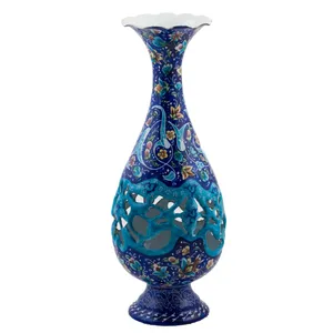 گلدان میناکاری مسی رستا طرح 181-12-102 ارتفاع 25 سانتی متر