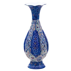 گلدان میناکاری مسی رستا طرح 182-12-102 ارتفاع 16 سانتی متر