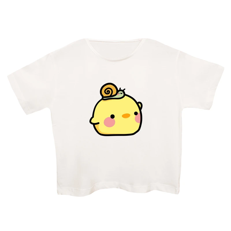 کراپ‌تی شرت آستین کوتاه زنانه مدل جوجه اردک