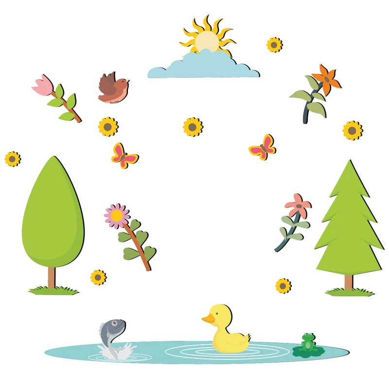استیکر چوبي باروچین طرح Spring Time