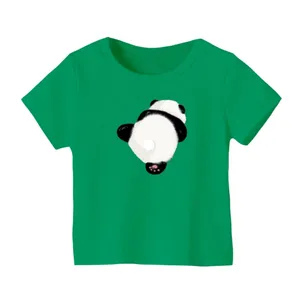 تی شرت آستین کوتاه بچگانه مدل  پاندا رنگ سبز