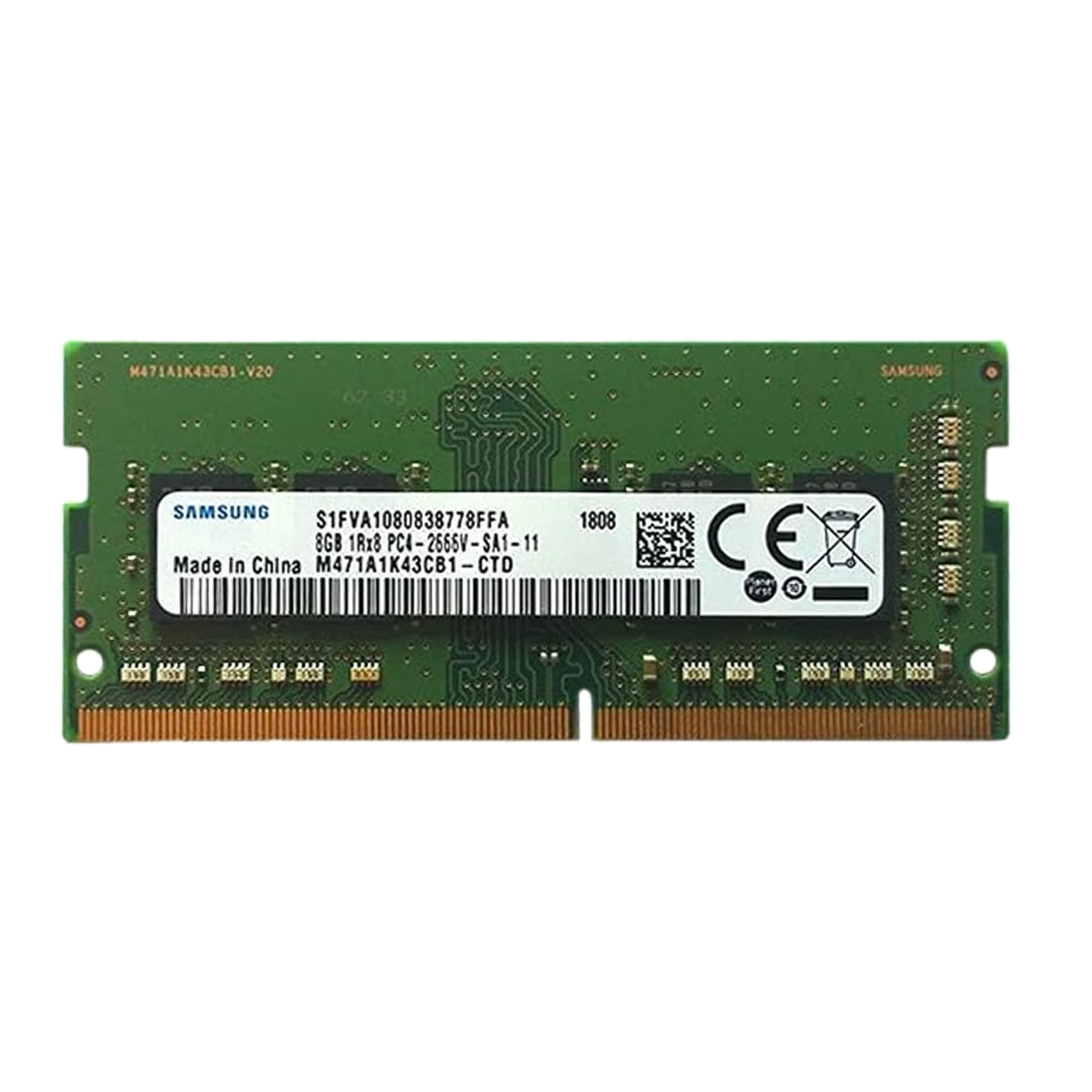 رم لپ تاپ DDR4 تک کاناله 2666 مگاهرتز CL11 سامسونگ مدل PC4-21300 ظرفیت 8 گیگابایت