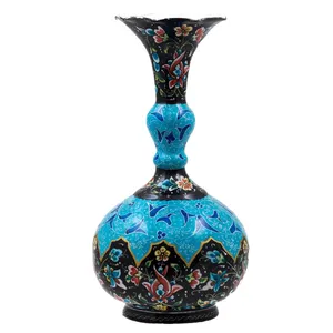 گلدان میناکاری مسی رستا طرح 187-12-102 ارتفاع 21 سانتی متر