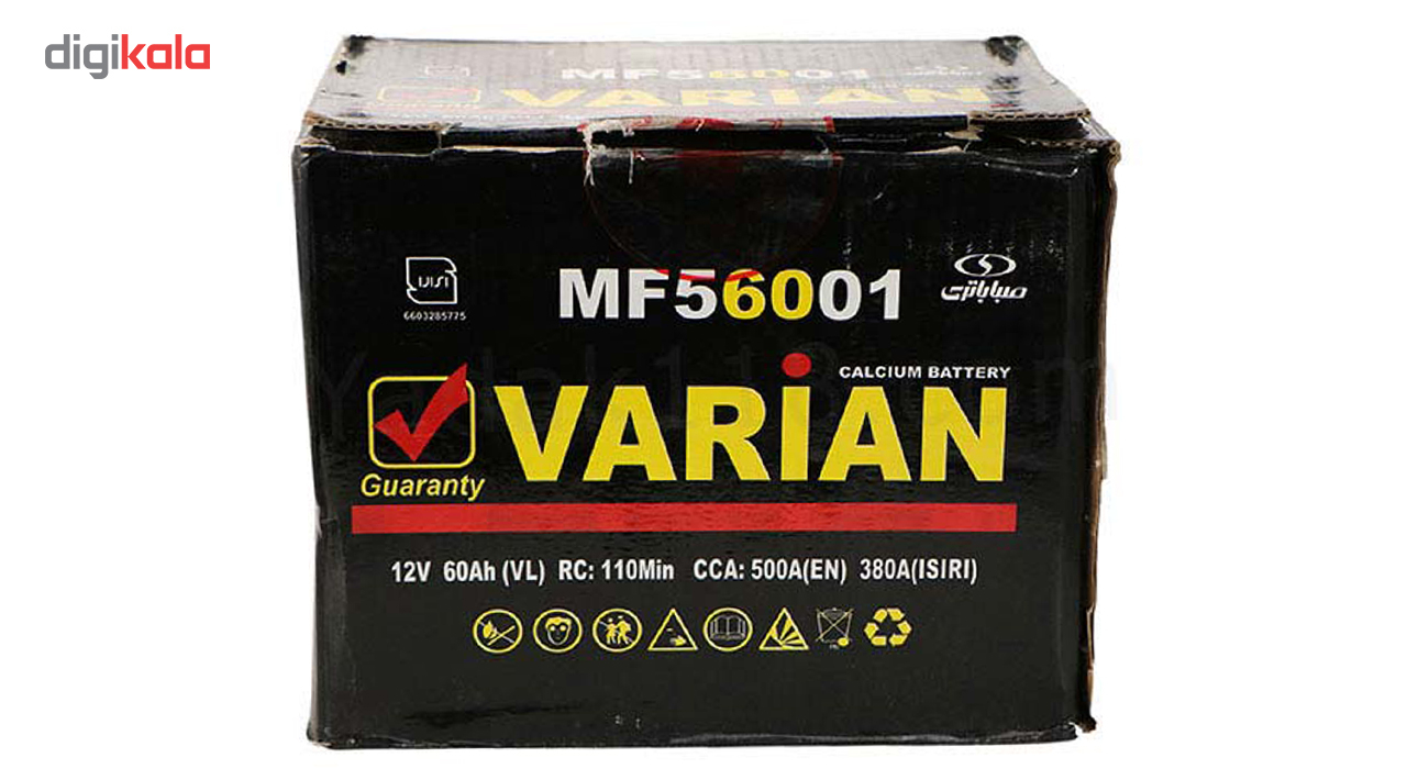 باتری اتمی خودرو مدل MF56001 واریان 60 آمپر