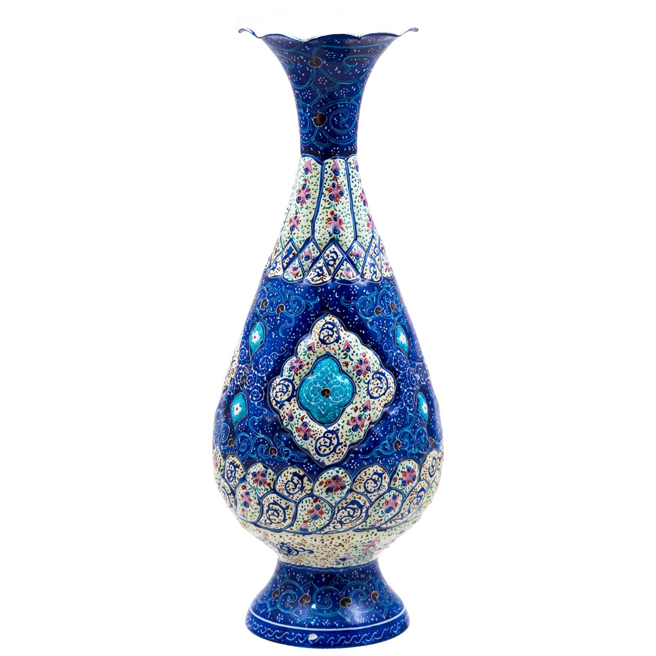 گلدان میناکاری مسی رستا طرح 189-12-102 ارتفاع 25 سانتی متر