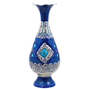 گلدان میناکاری مسی رستا طرح 189-12-102 ارتفاع 25 سانتی متر
