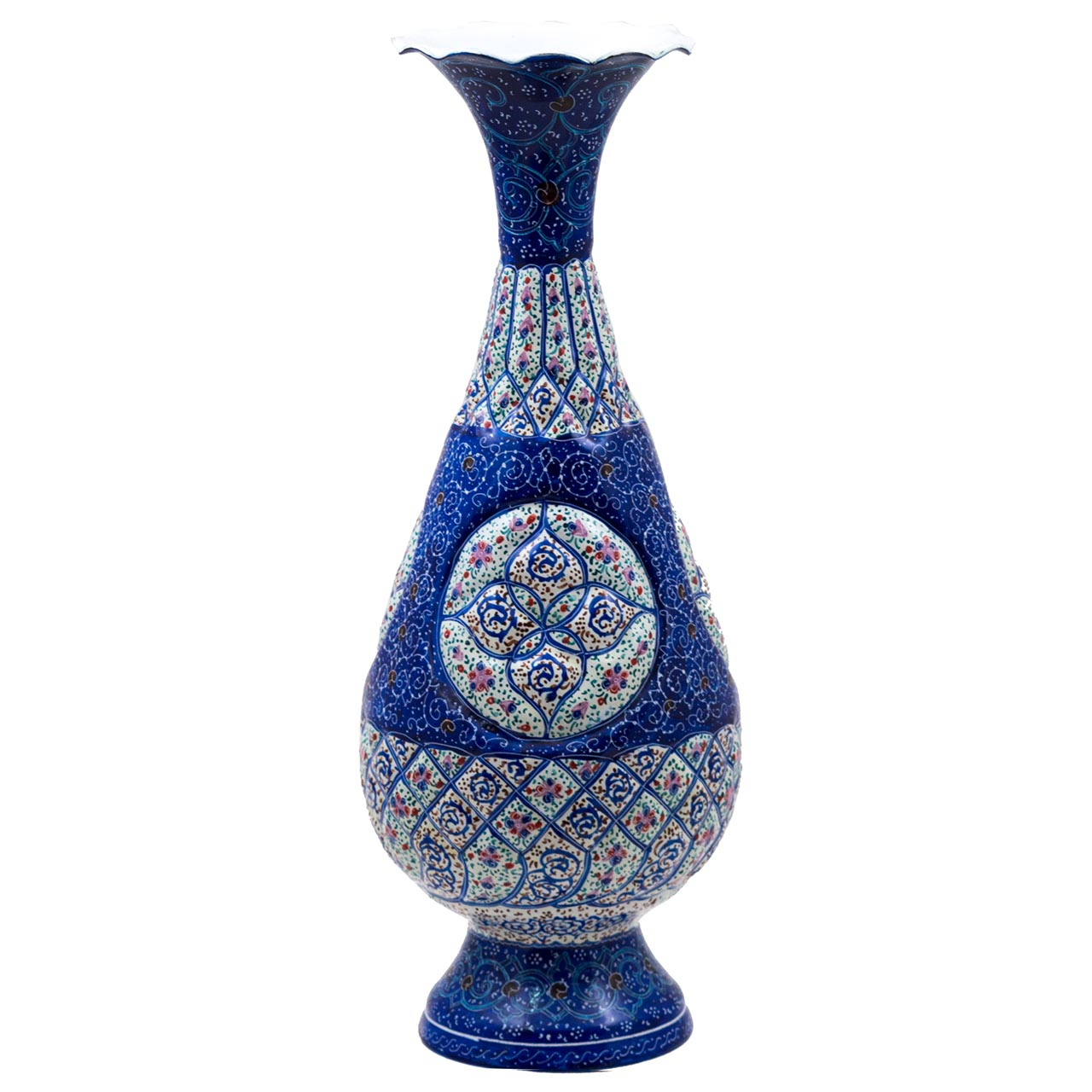 گلدان میناکاری مسی رستا طرح 190-12-102 ارتفاع 25 سانتی متر