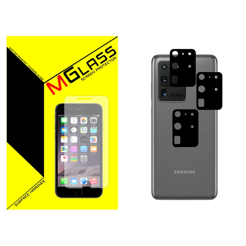 محافظ لنز فلزی دوربین ام گلس مدل MGL-03 مناسب برای گوشی موبایل سامسونگ GALAXY S20 ULTRA بسته سه عددی