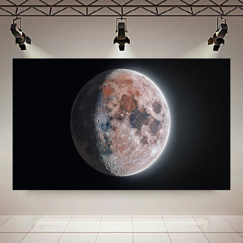 تابلو بوم طرح مخمل ماه کامل مدل درخشان کدAR305277