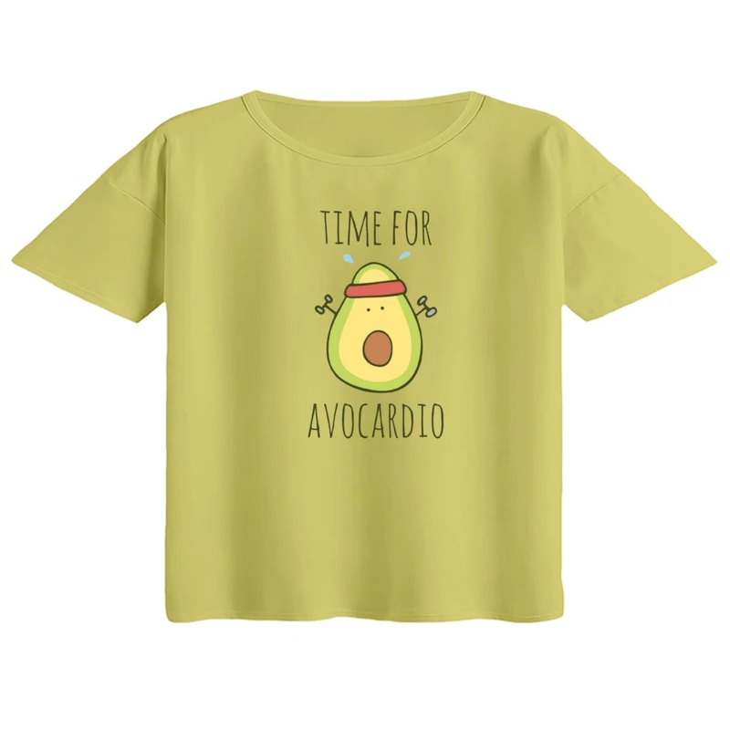 کراپ تی‌شرت آستین کوتاه زنانه مدل آووکادو