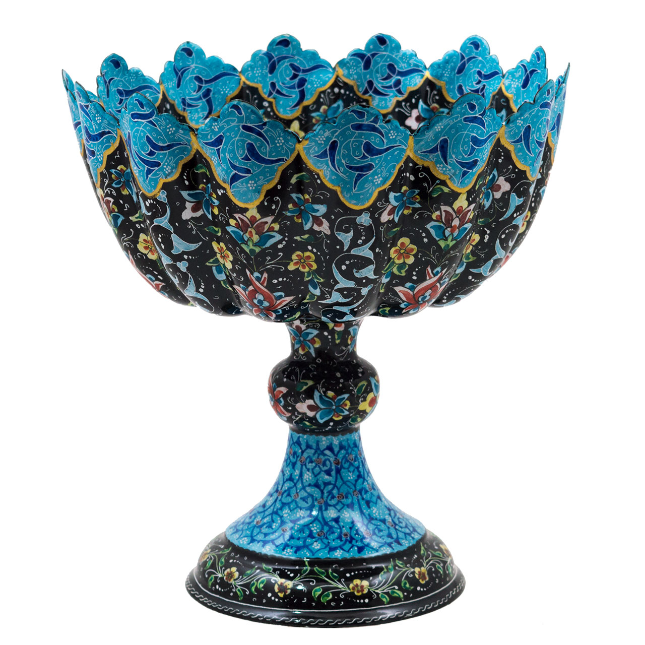 آجیل خوری میناکاری مسی رستا طرح 10-19-102 ازتفاع 22 سانتی متر