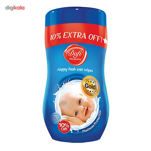 دستمال مرطوب دافی مخصوص بثورات پوستی کودک - بسته 70 عددی