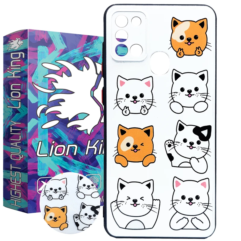 کاور لاین کینگ مدل PISHIHA uv مناسب برای گوشی موبایل سامسونگ Galaxy A21s به همراه پاپ سوکت