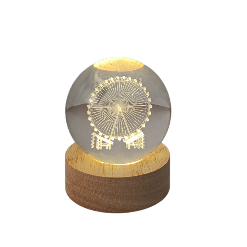 چراغ خواب مدل گوی کریستال طرح چرخ و فلک