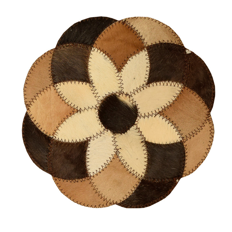 رومیزی کلاژ چرم و پوست مدل گل کد 0052