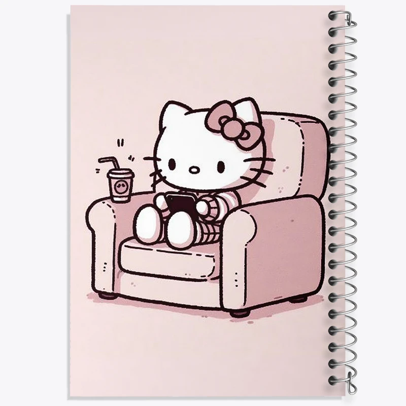 دفتر ژورنال نویسی 50 برگ خندالو مدل نقطه ای طرح هلو کیتی (Hello Kitty) کد N1843