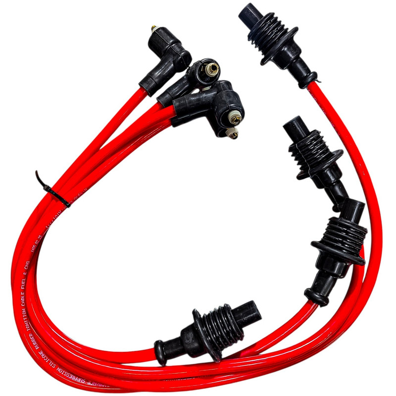وایر شمع تقویتی خودرو مدل Red wire مناسب برای پژو 405 ، پژو پارس بسته 4 عددی