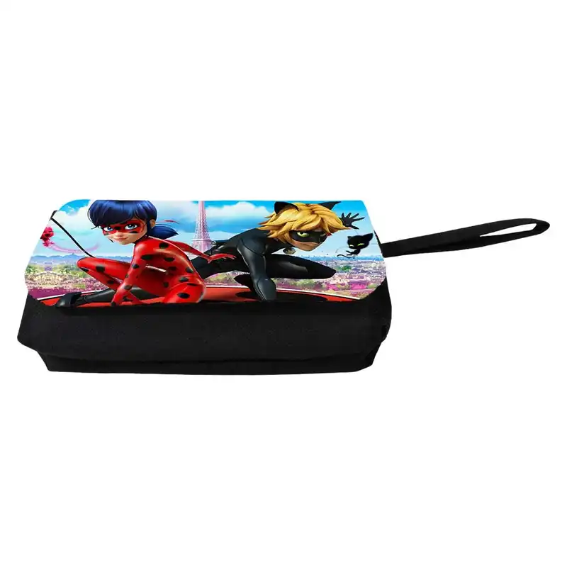 جامدادی مدل دوزیپ طرح دختر کفشدوزکی و پسر گربه ای کد NI314